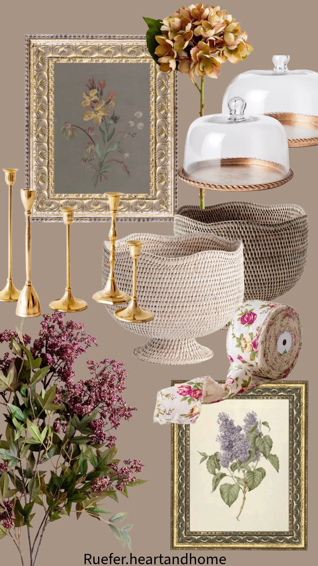Beautiful and versatile home decor items… framed floral art, woven rattan compote basket, artificial florals, artificial hydrangea stem, gold candlesticks, floral ribbon, glass dome cloche

#LTKHome #LTKSaleAlert #LTKSeasonal