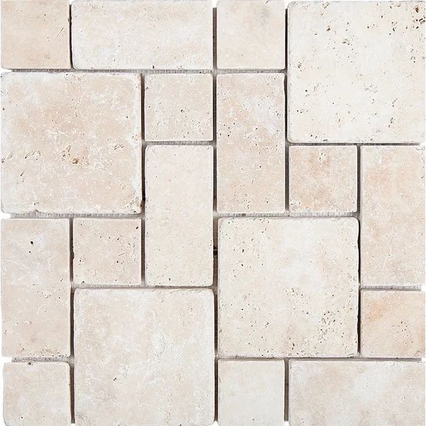 Ivory 0.38" x 12" Travertine Mosaic Wall & Floor Tile | Wayfair Professional