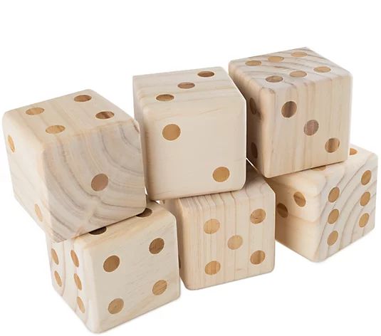 Hey! Play! Giant Wooden Yard Dice with CarryingCase - QVC.com | QVC