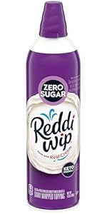 Reddi-wip Zero Sugar Whipped Topping Made with Real Cream, Keto Friendly, 13 oz. Spray Can | Amazon (US)