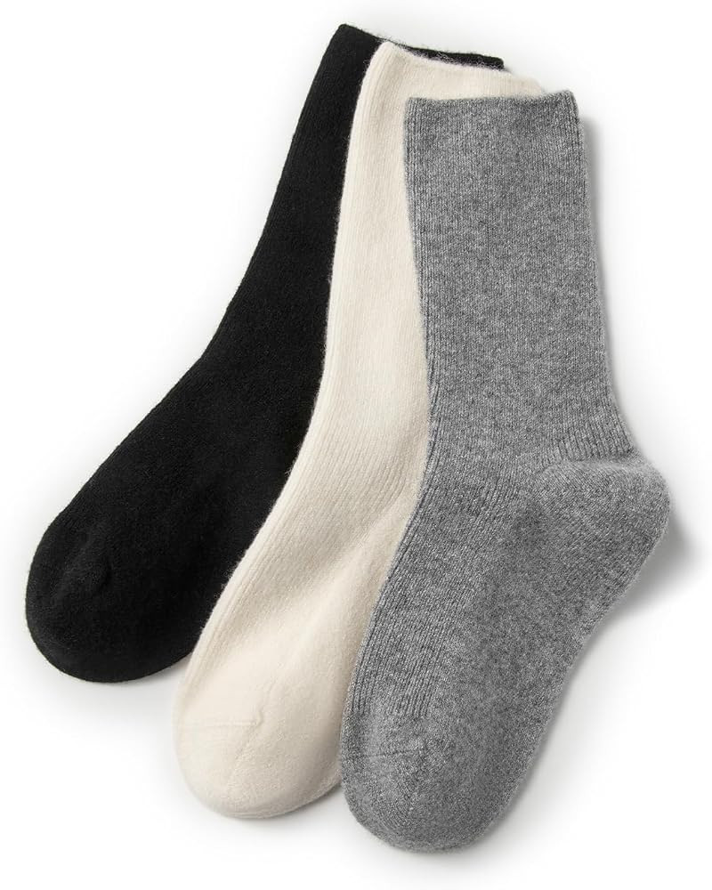 Wool Cashmere 3 Pair Socks for Women and Men, with Gift Box | Amazon (US)