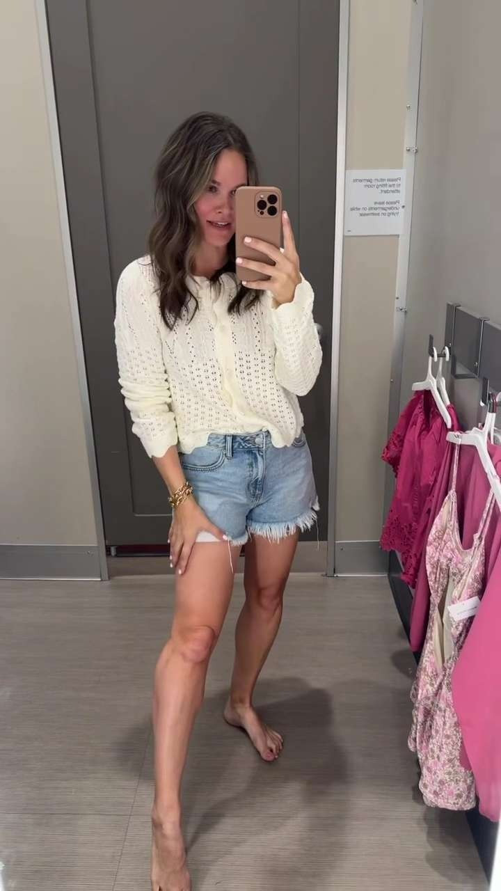 I love this crochet Target sweater! It also comes in a light blue color. Paired with my favorite shorts from Target. 🤍 

 #LTKgrwm #LTKootd #LTKSeasonal