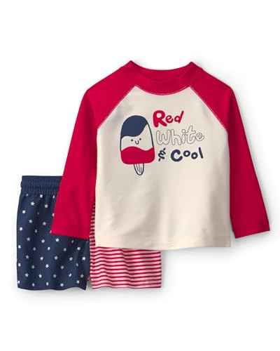 Carter's Boy 2-piece Rashguard Trunk Set, Red/Navy/White, 18M | Amazon (US)