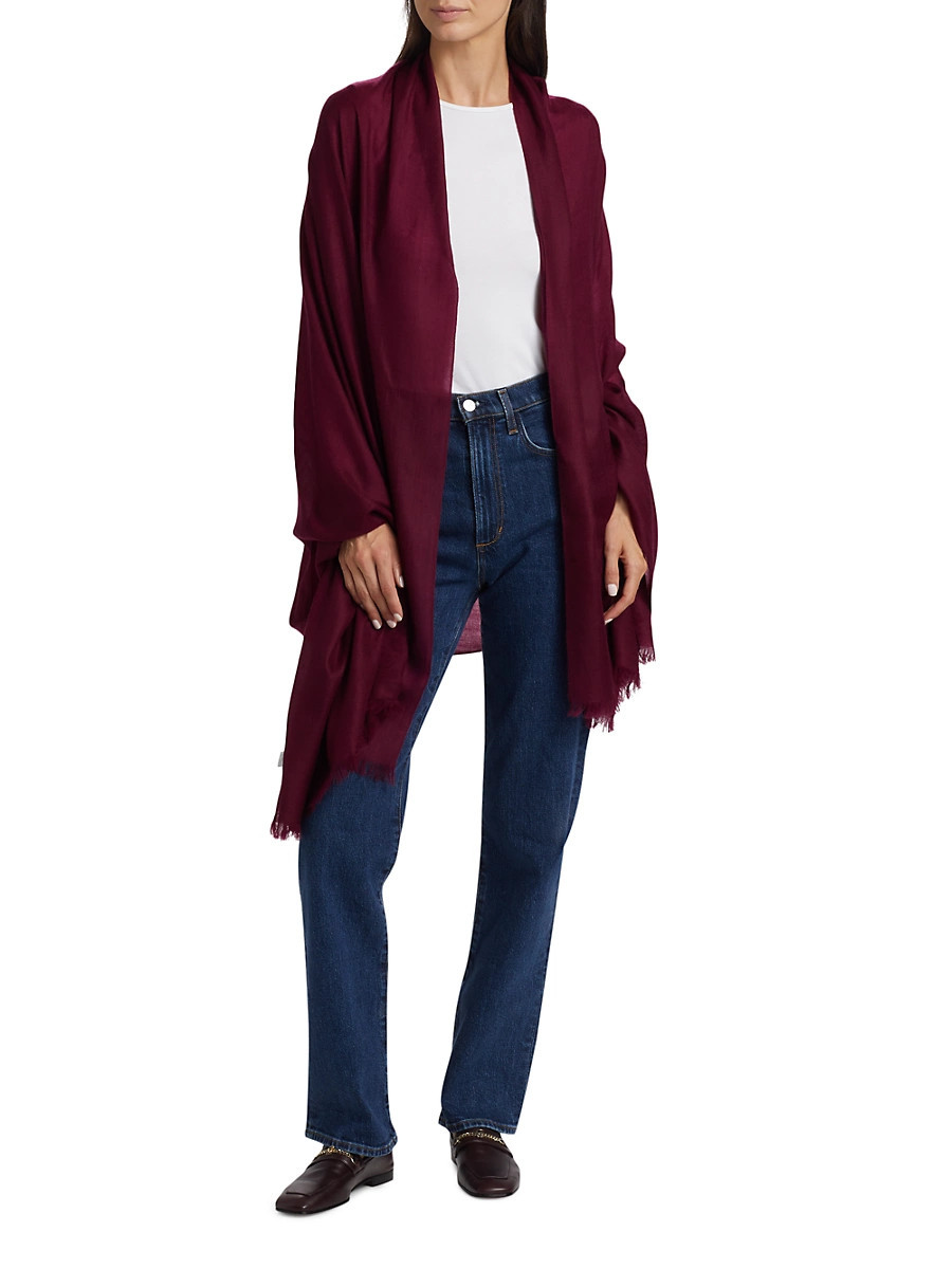 Women's Lightweight Cashmere Scarf - Burgundy | Saks Fifth Avenue