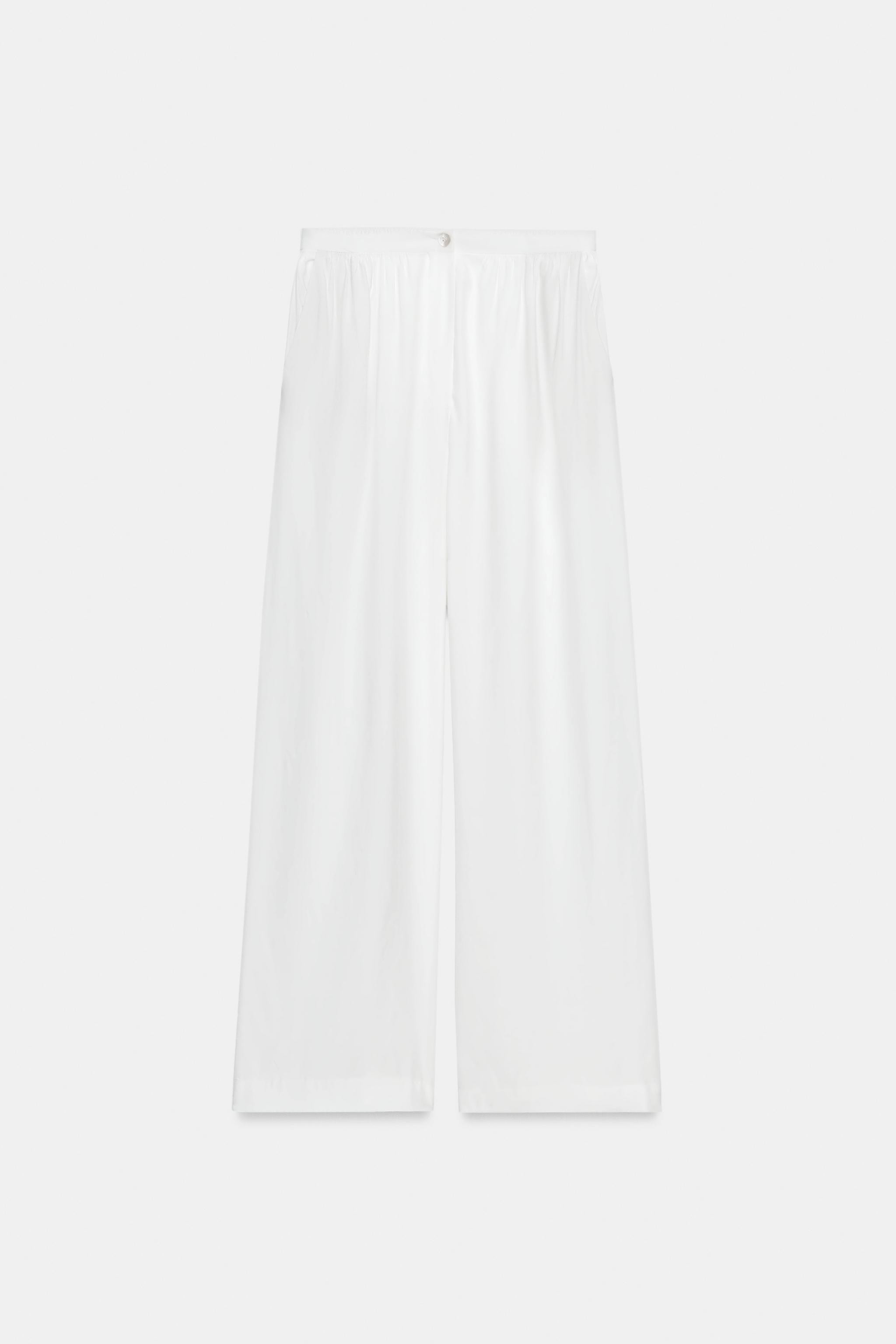 Gr\u00f6\u00dfe des Models: 176 cmZARA WOMAN COLLECTIONHose aus Viskosemischgewebe. Mittelhoher B... | Zara DE