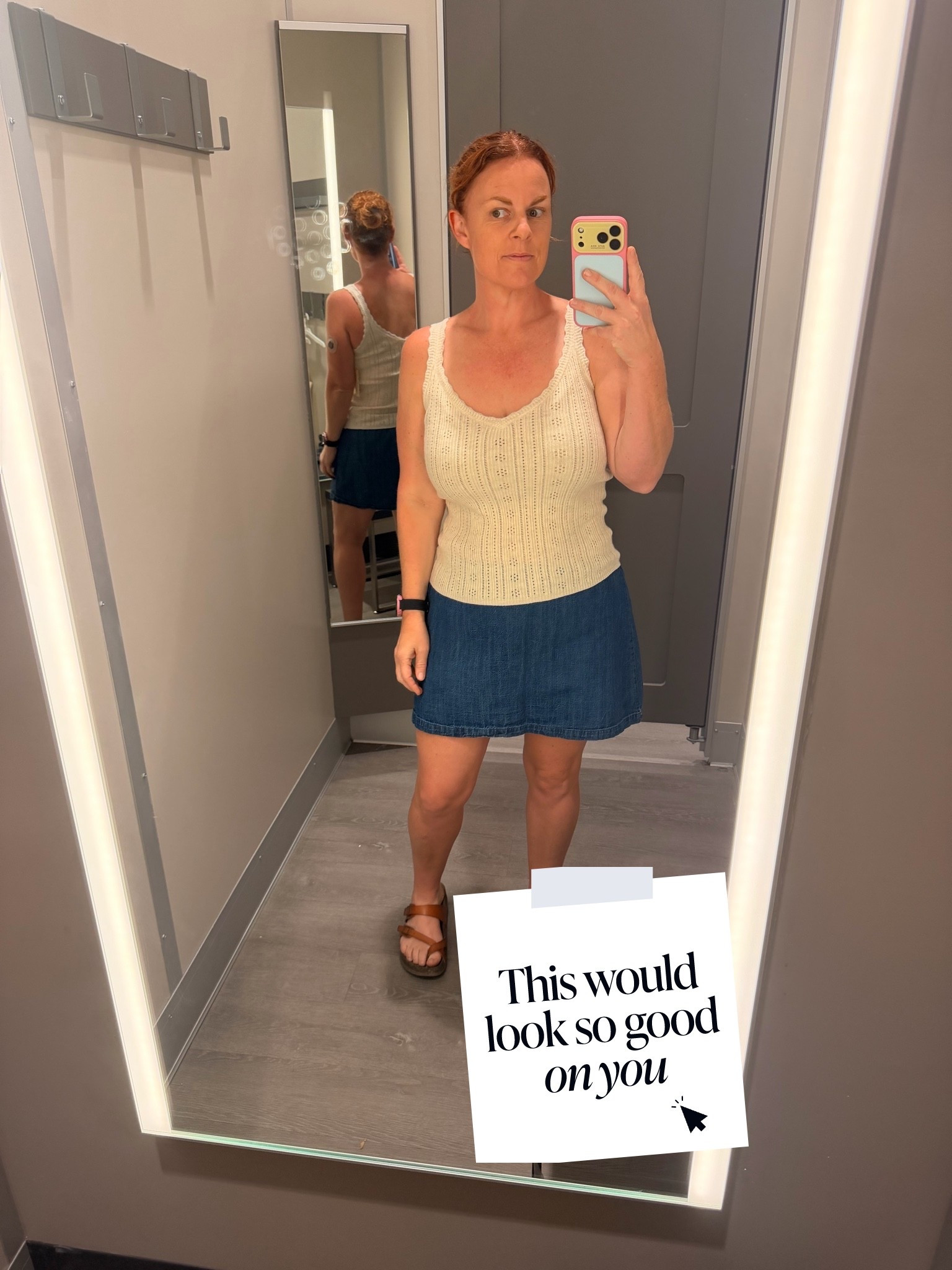 Target try-on winner 🤍 I went in looking for a running tank and somehow this one came home with me too! Wearing a medium in the Universal Thread pointelle sweater tank. It’s lightweight, flattering and perfect with denim now or layered into fall. Only $20!

#TargetStyle #TargetFinds #AffordableStyle #SummerToFall

#LTKootd #LTKmomlife #LTKOver40