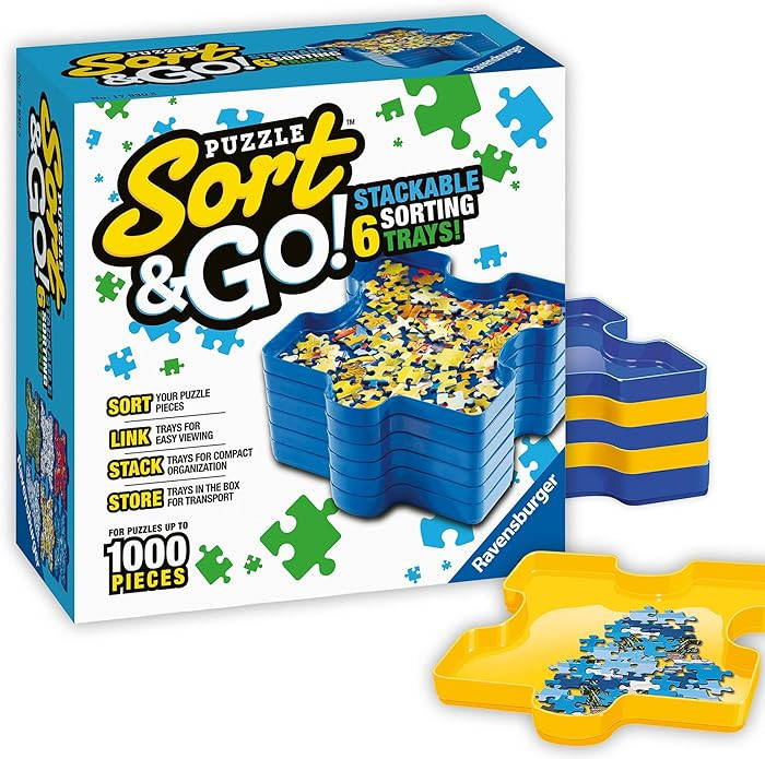 Ravensburger - Sort and Go - Jigsaw Puzzle Accessory - Sturdy Stacking Trays for Sorting Pieces -... | Amazon (US)
