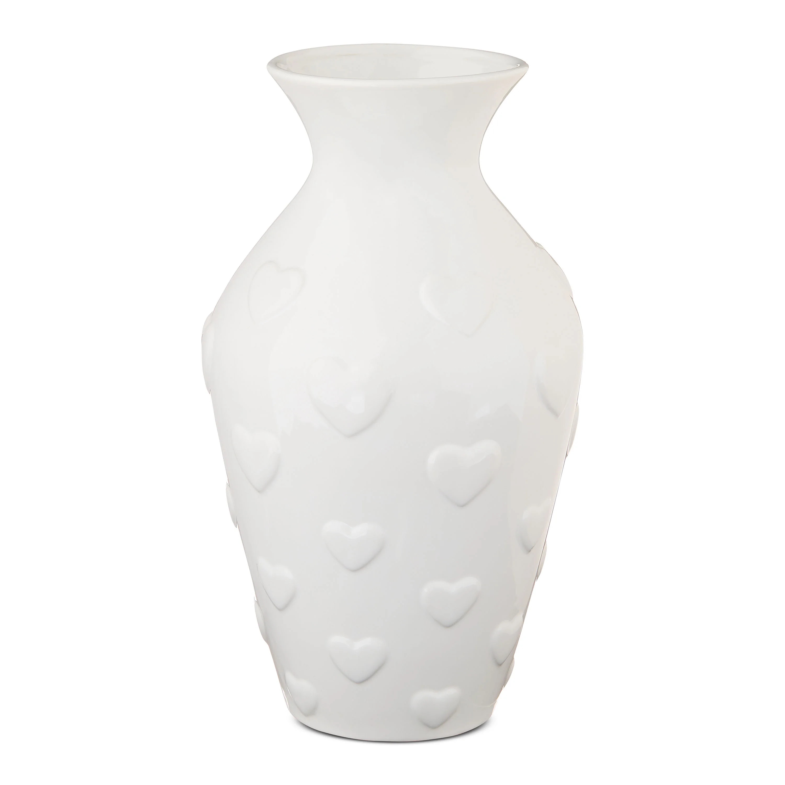 Ceramic Valentine's Day Heart Vase, White, 12", by My Texas House | Walmart (US)