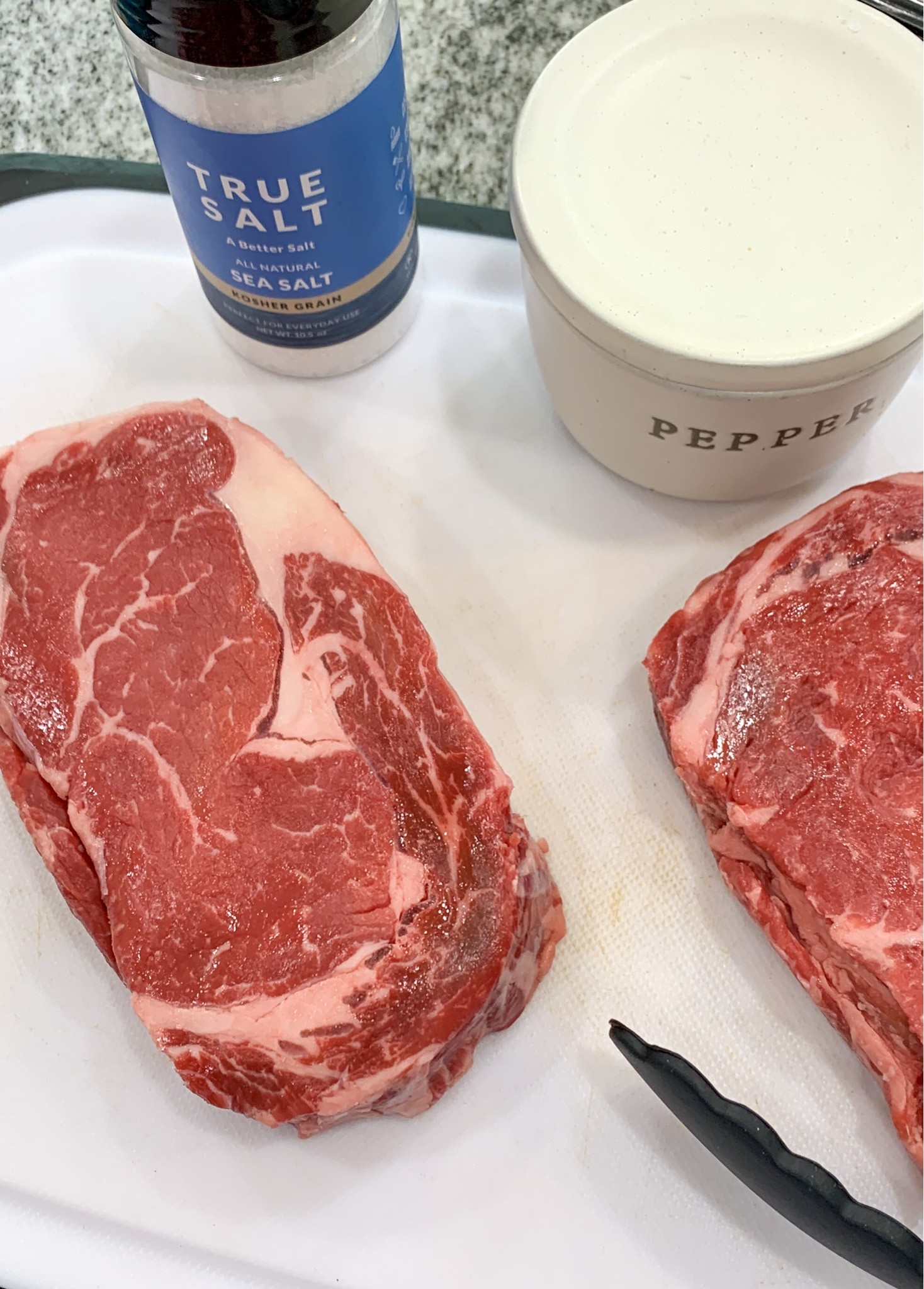 Salt and Pepper is all you need for a good Steak Dinner. Season generously and I guarantee you will have a great Steak. #Steak #SteakDinner #Foodie #Salt 

#LTKhome