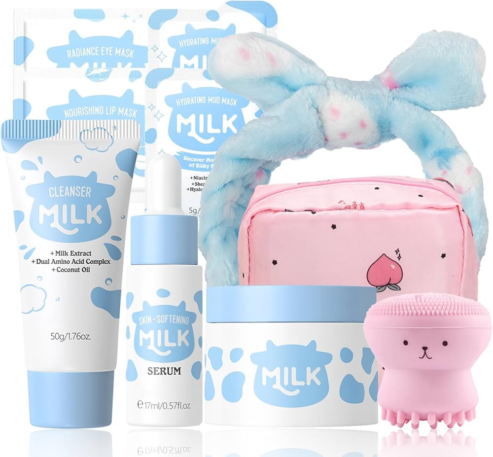 10 in 1 Gentle Milk Skincare for Girls 10-12, Kids Skin Care Set for Girls Ages 8-12, Milk Skinca... | Amazon (US)