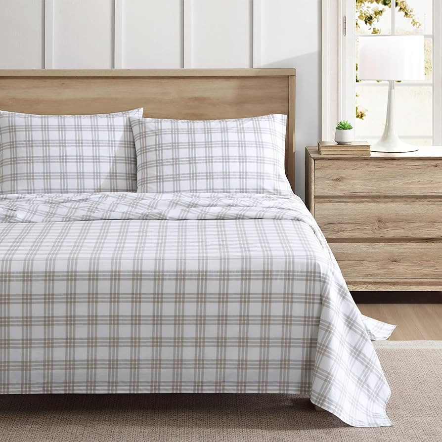 Eddie Bauer - Twin Sheet Set, Cotton Percale Bedding Set, Super Soft and Bedding Set, Oeko-Tex Ce... | Amazon (US)