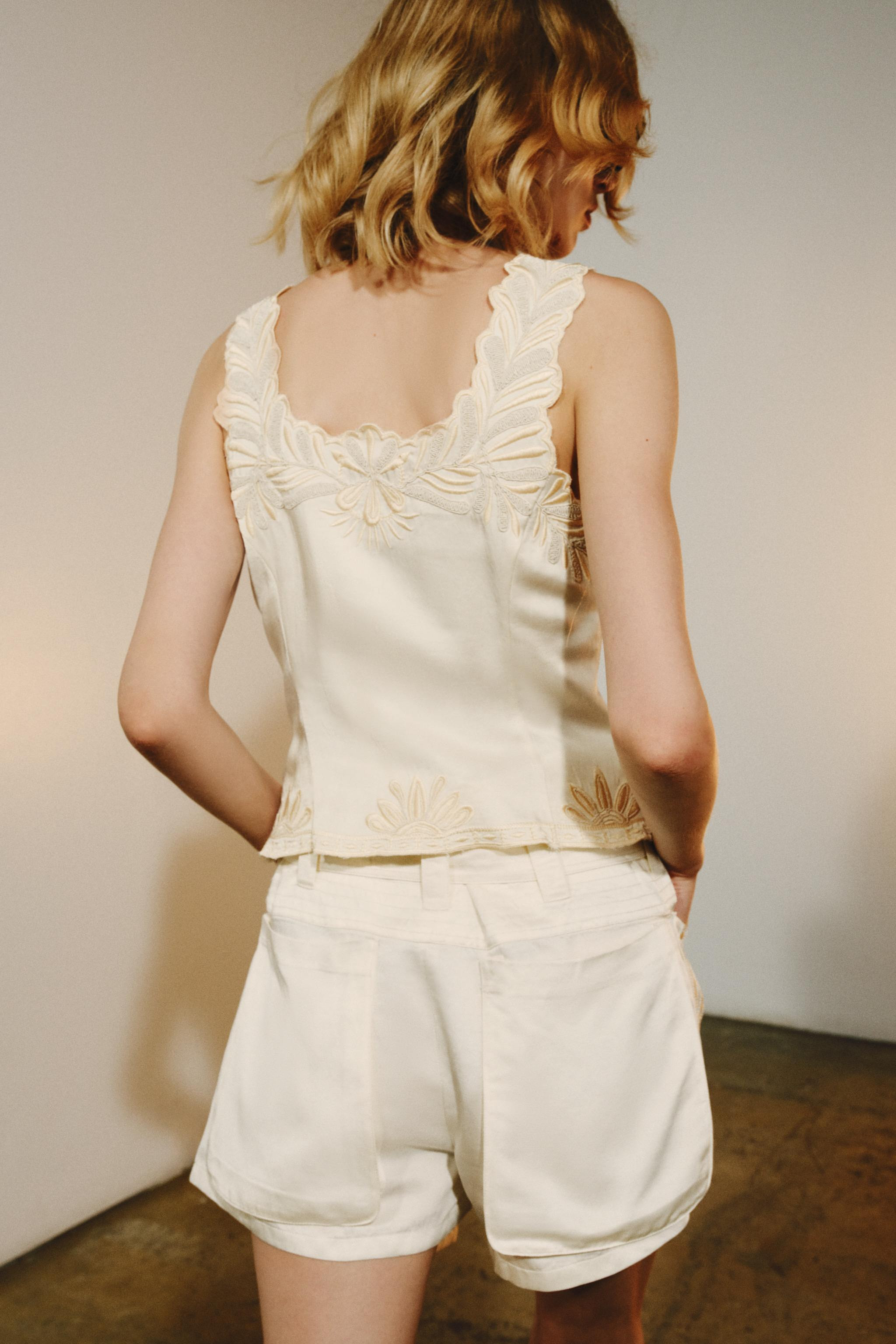 ZW COLLECTION EMBROIDERED BERMUDA SHORTS | Zara US