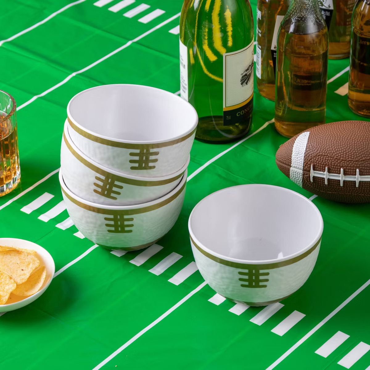 Cook With Color 4pc Football Mini Bowls Cream/Gold | Target
