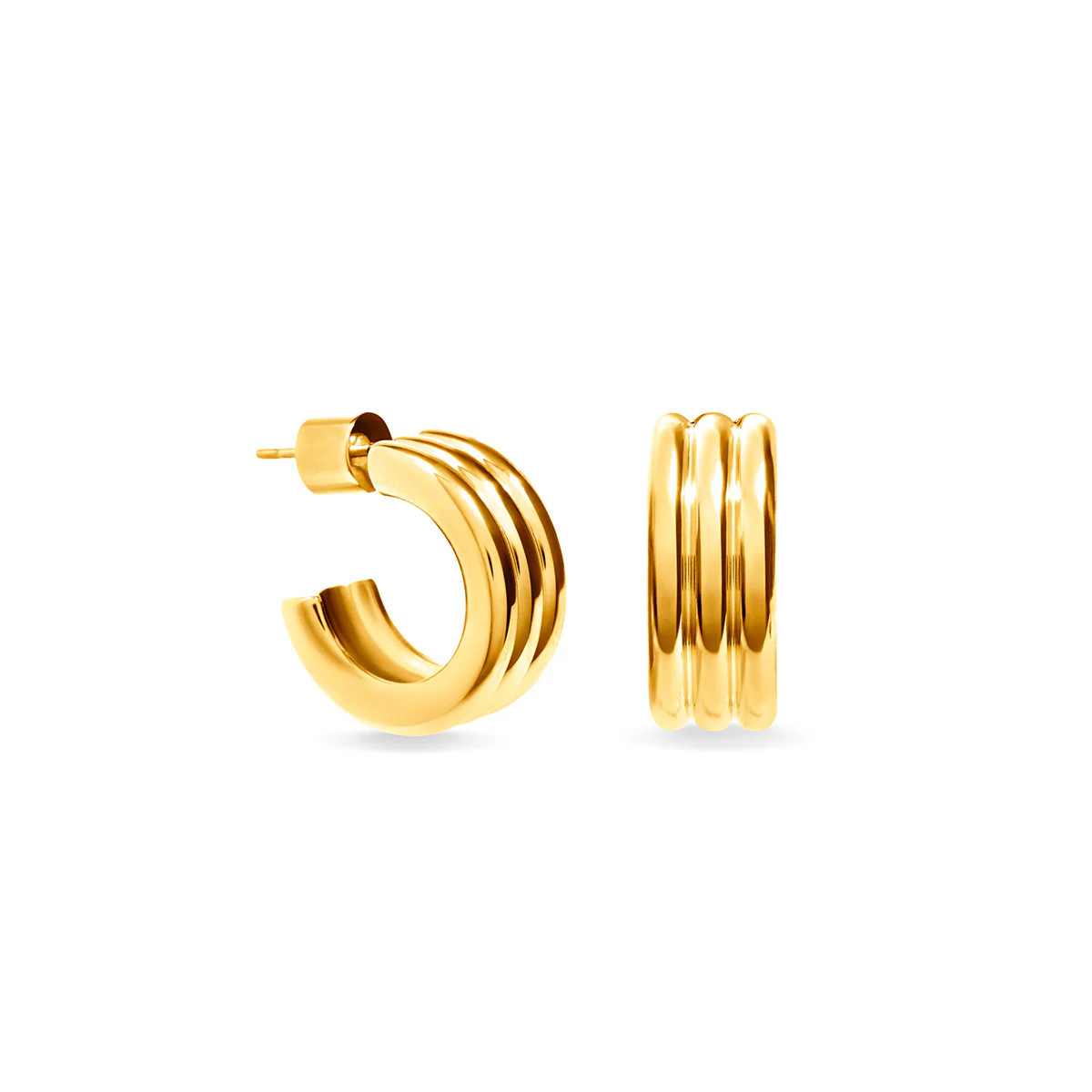 Triple Band Hoop Earrings (Gold) | Abbott Lyon