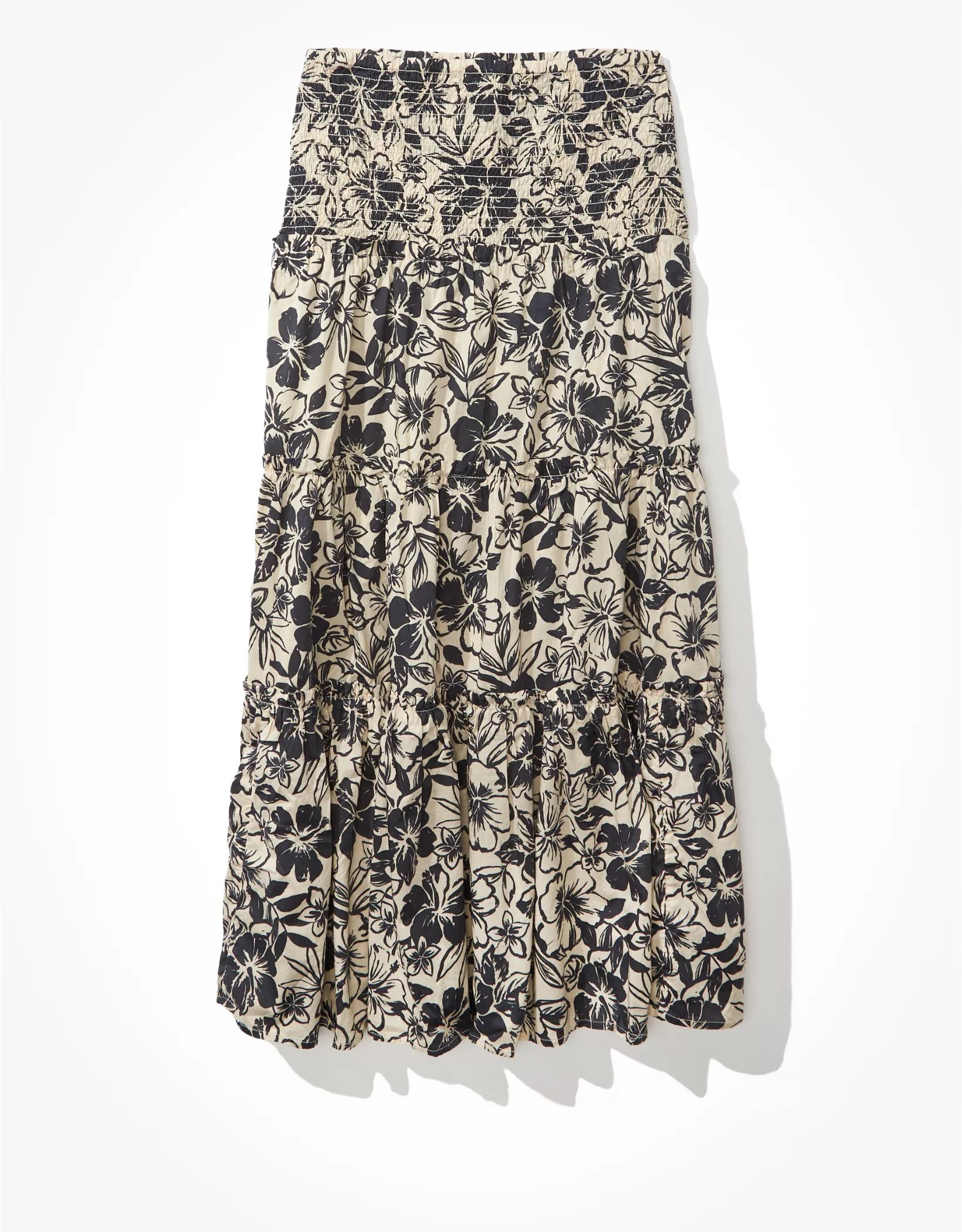 AE Floral Smocked Midi Skirt | American Eagle Outfitters (US & CA)