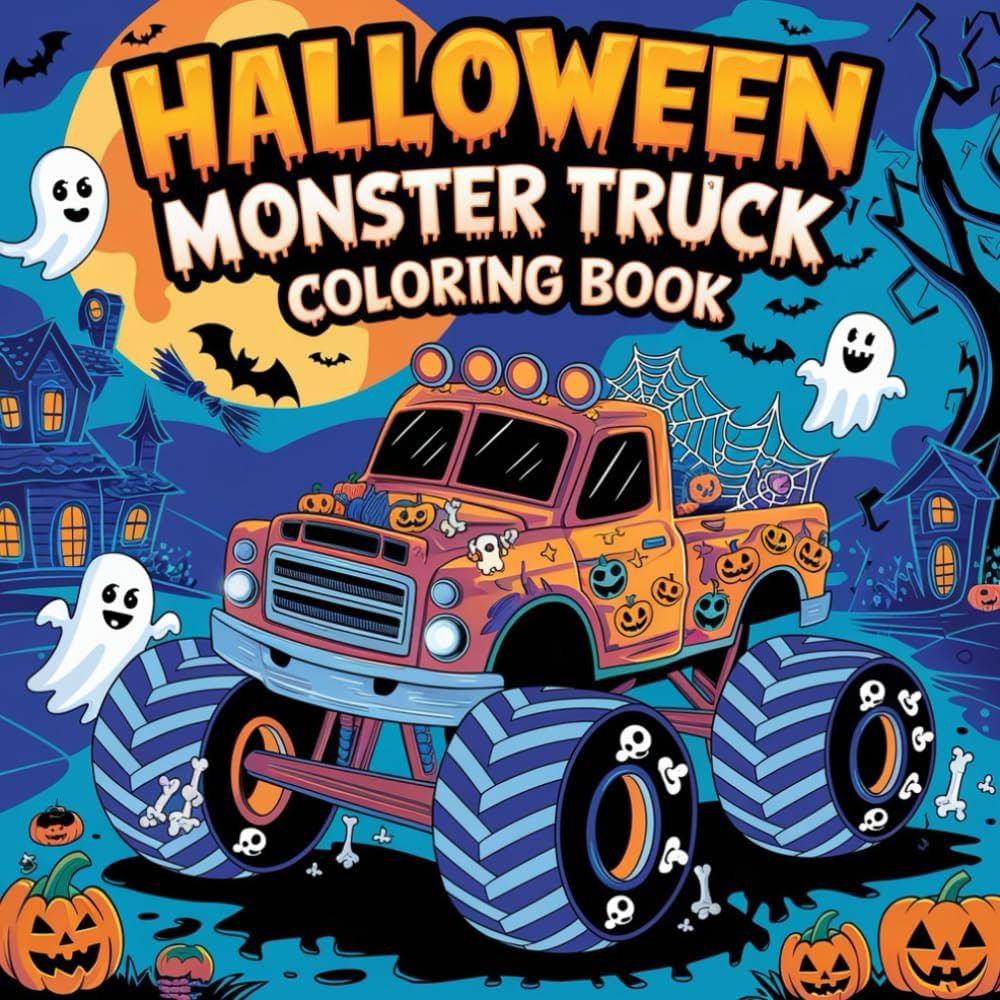Halloween Monster Truck Coloring Book: A Spooky and Fun Coloring Adventure for Kids Ages 4-8 Feat... | Amazon (US)