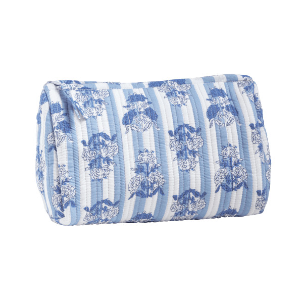 Blue Block Print Quilted Case | Mud Pie