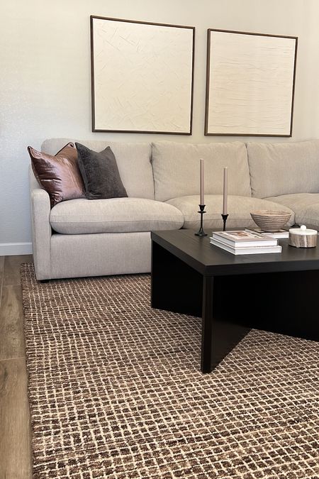 Our new rug!! Obsessed with this neutral rug that fits our organic modern aesthetic  

Brown rug, checkered rug, grid rug, modern rug

#LTKStyleTip #LTKHome