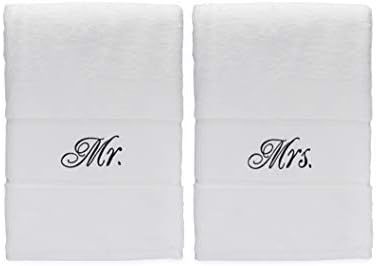 Romance Helpers Mr and Mrs Bath Towel Set | Second Cotton Anniversary Wedding Engagement Gifts fo... | Amazon (CA)