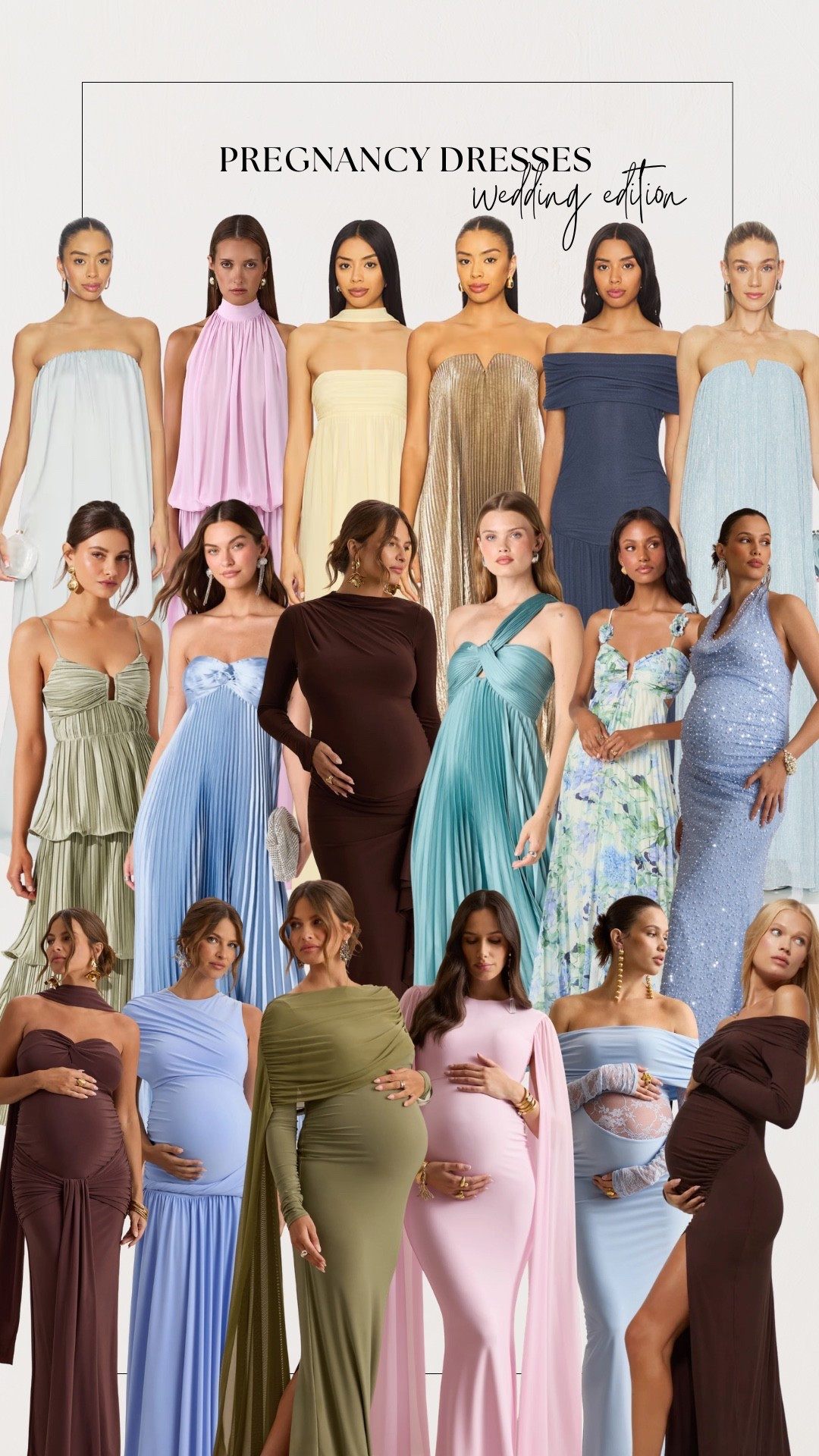 Wedding guest dress shopping while pregnant is, at least, an experience 🫠🙄

So I rounded up some of my favorite pregnancy-friendly wedding guest dresses that are actually flattering, comfortable, and bump-approved. Whether you're attending a summer wedding, beach wedding, black tie event, or cocktail wedding, these are the styles I'd reach for.

Most of these have stretchy fabrics or flowy silhouettes that are comfortable throughout pregnancy without sacrificing style.

Perfect if you're looking for pregnancy wedding guest dresses, bump-friendly dresses, maternity wedding guest outfit ideas, elegant pregnancy outfits, baby shower dresses, or formal dresses for pregnancy.

Which one is your favorite? 👇

Follow for more pregnancy style inspiration that still feels like you. 🤍

#LTKWedding #LTKBump #LTKmomlife