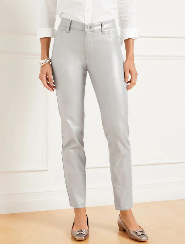 Slim Ankle Jeans - Silver Foil | Talbots
