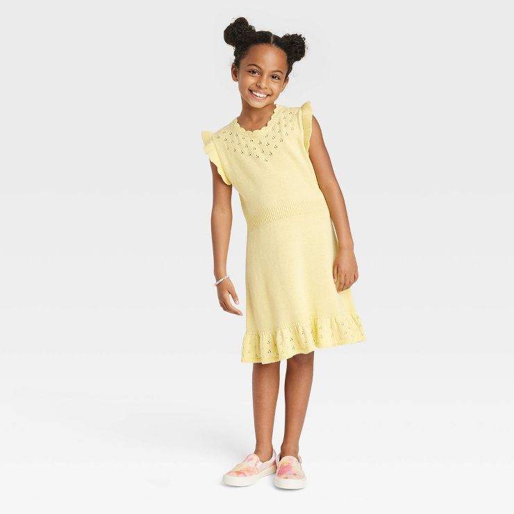 Girls' Pointelle Short Sleeve Sweater Dress - Cat & Jack™ | Target