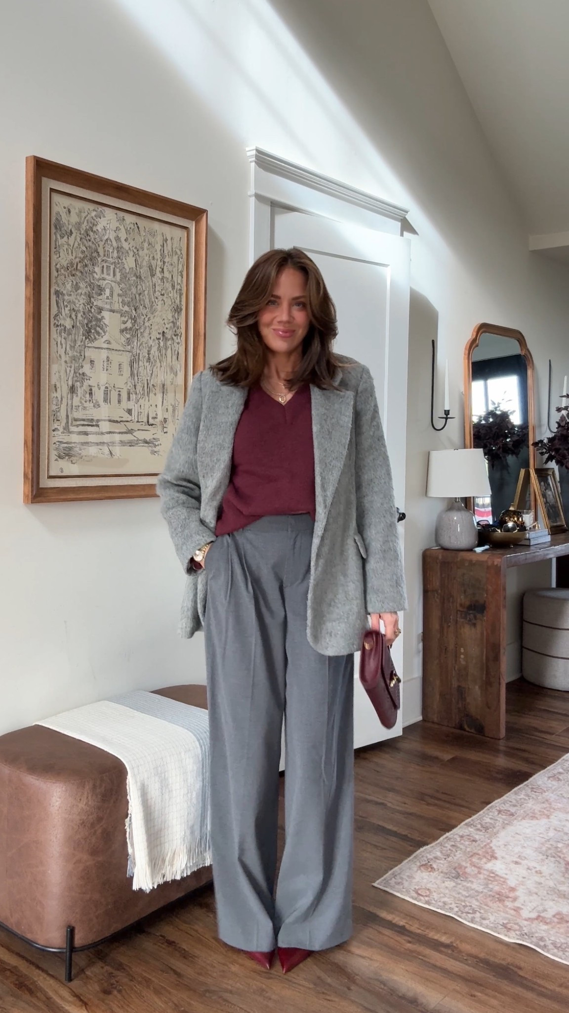 Burgundy grey fall color combo outfit inspo!

#LTKFindsUnder50 #LTKFindsUnder100 #LTKStyleTip