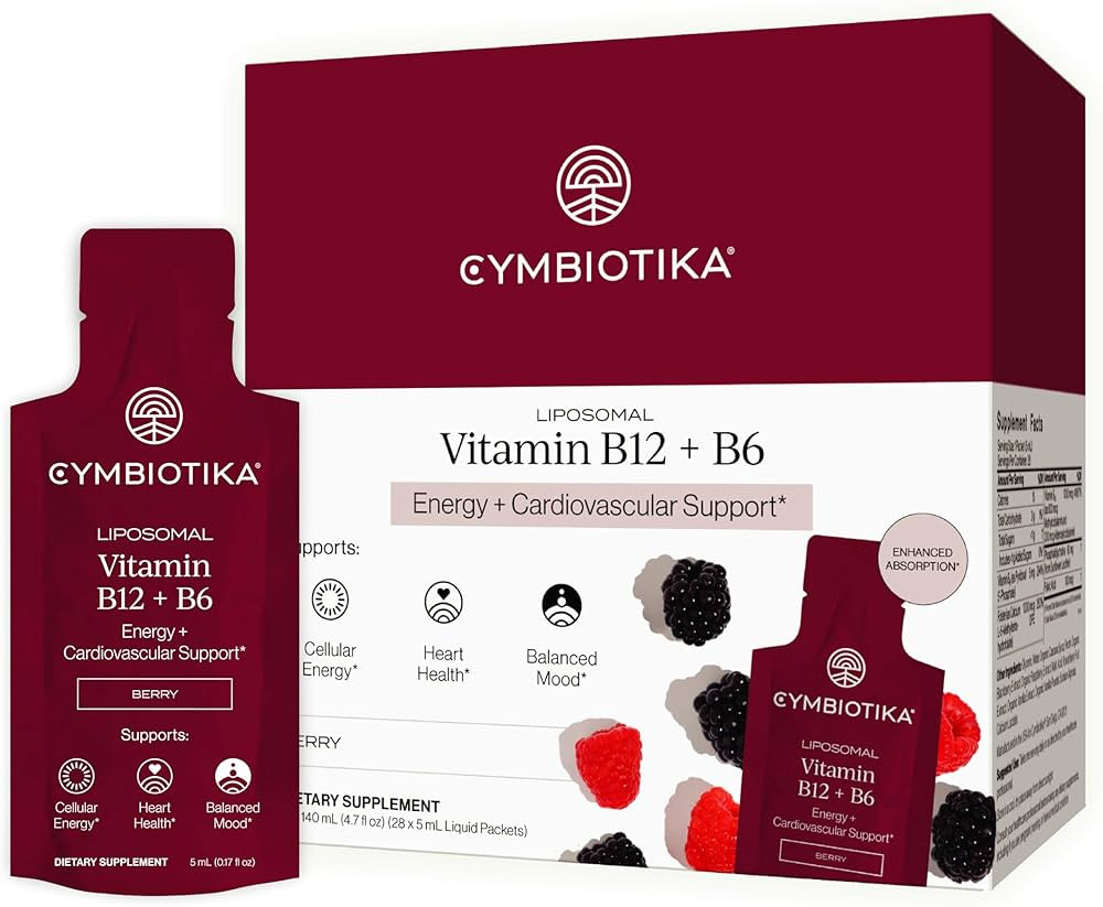 CYMBIOTIKA Liposomal Vitamin B12 + B6 Liquid Supplement, Cellular Energy, Brain Health, Heart Hea... | Amazon (US)