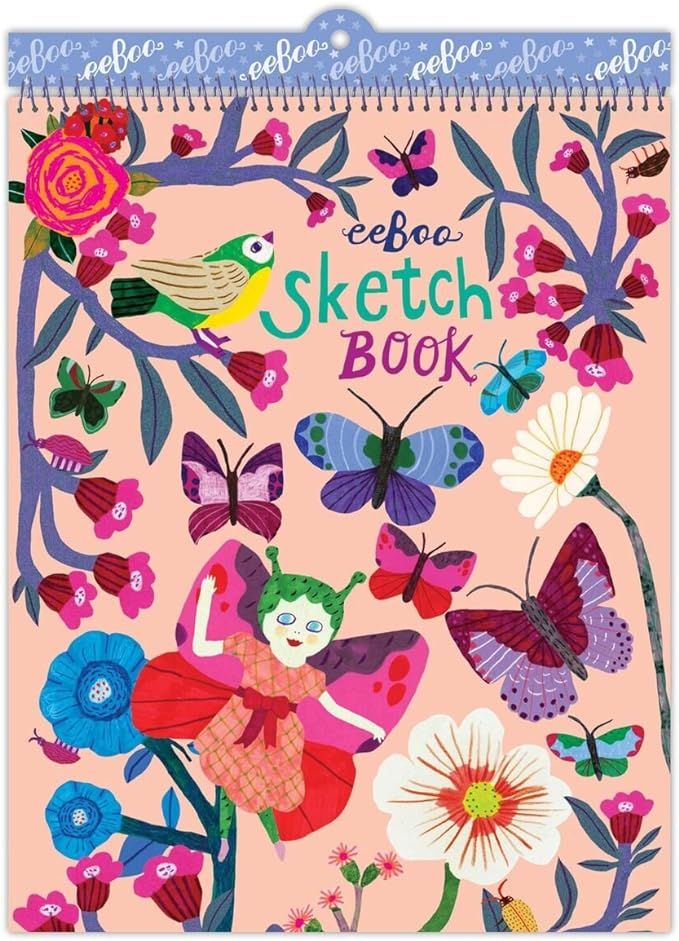 eeBoo Sketch Book Drawing Pad, Butterflies and Flowers | Amazon (US)