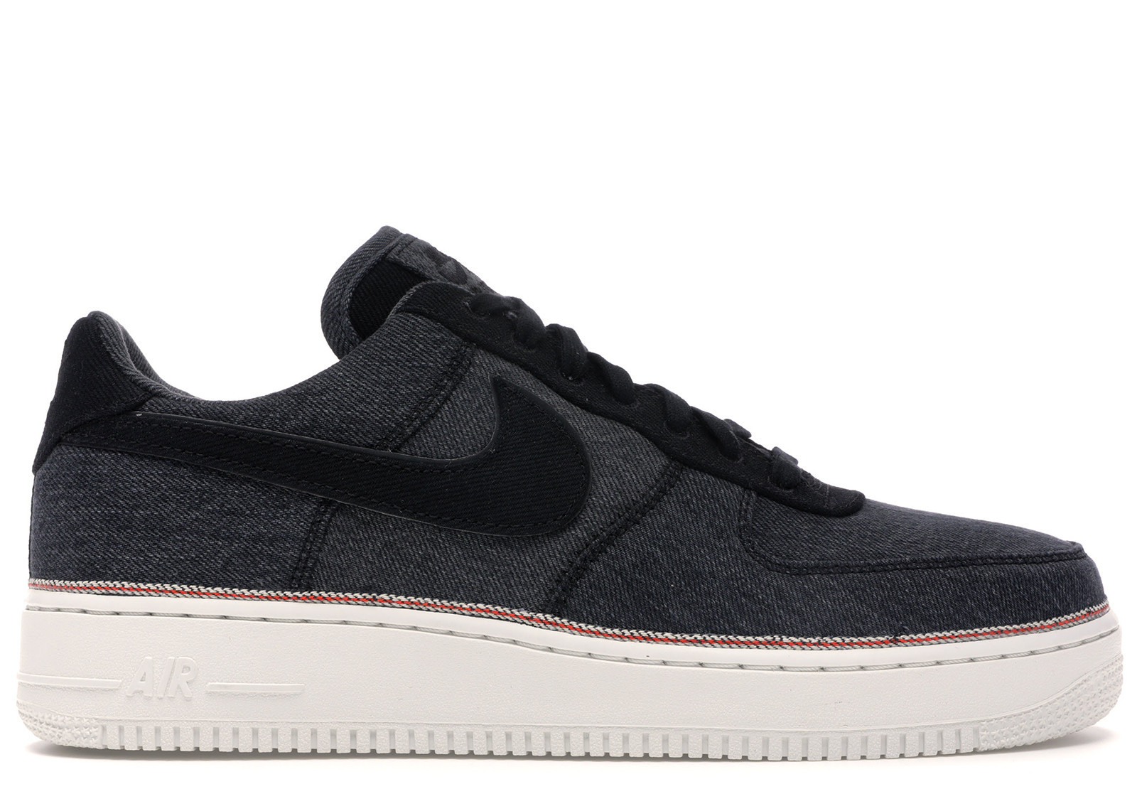 Men's Nike Air Force 1 Low 3x1 Denim Sneakers in Black/Summit White | StockX