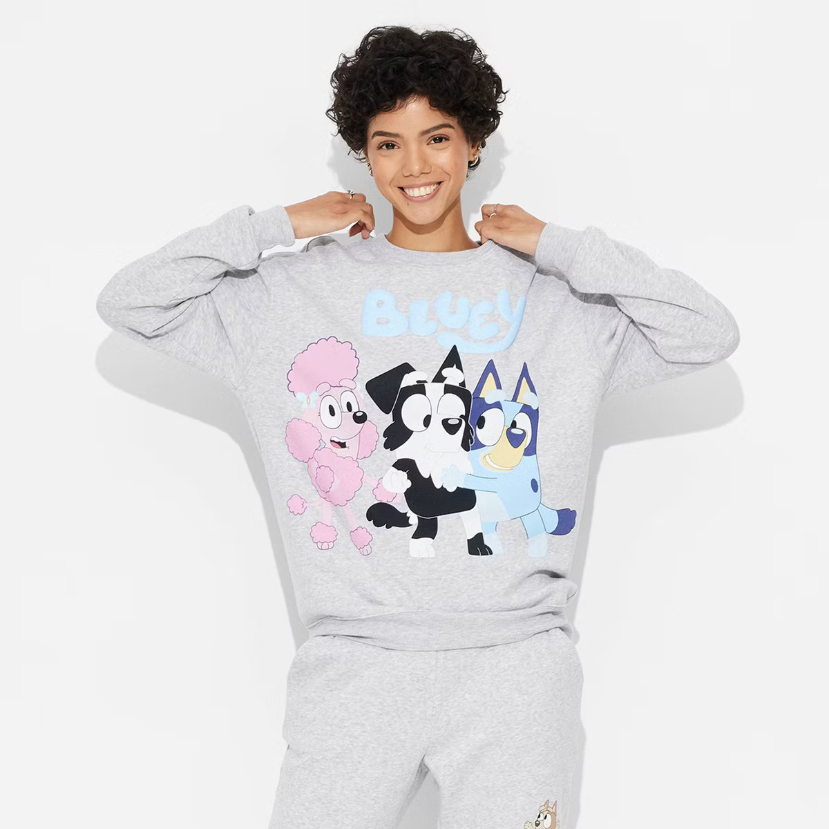 Women's Bluey and Friends Graphic Sweatshirt - Heather Gray | Target