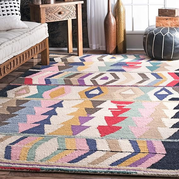 nuLOOM Ofelia Hand Tufted Wool Area Rug, 6' x 9', Multi | Amazon (US)
