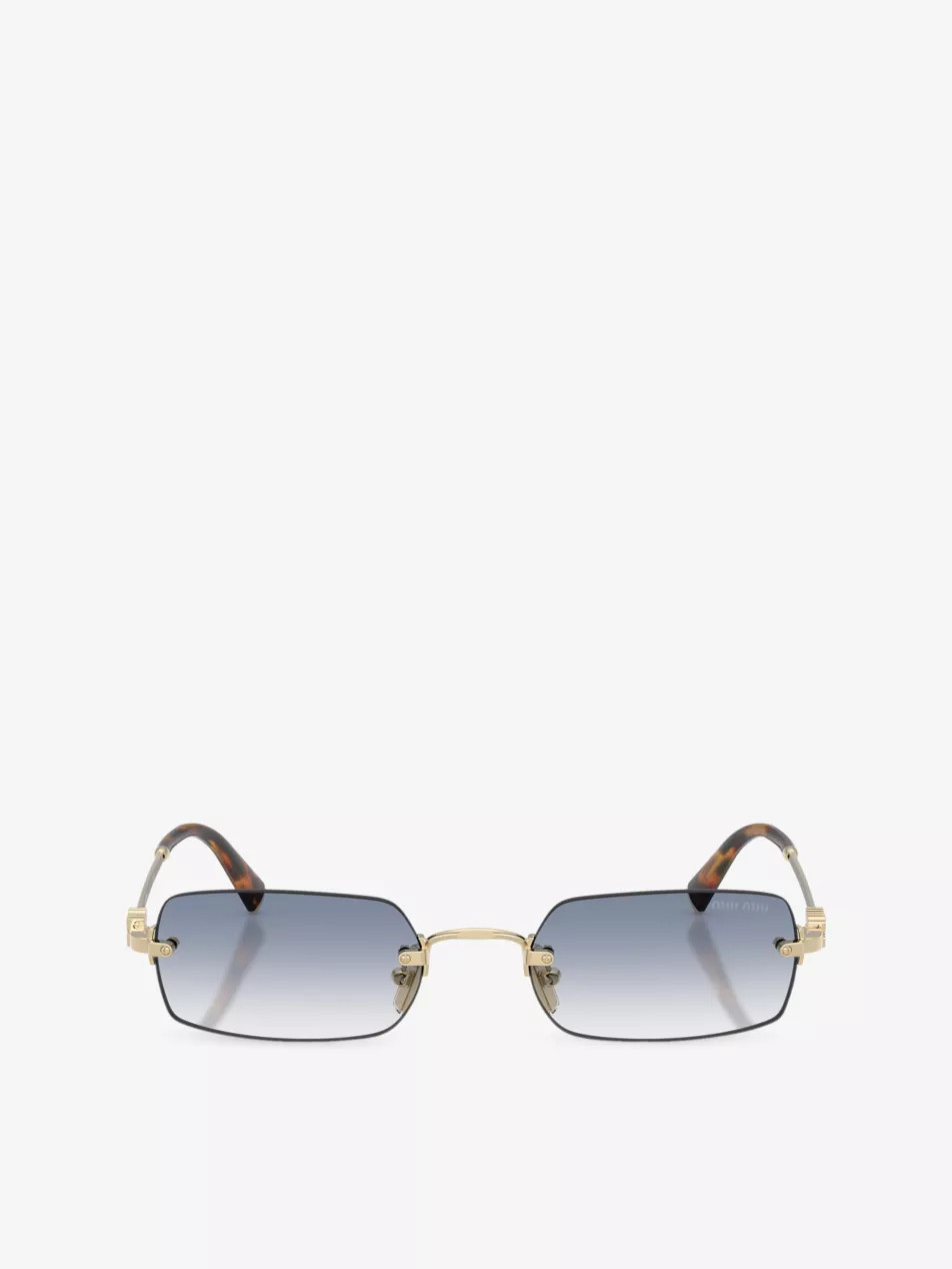 MU B50S Rectangular-Frame Metal Sunglasses | Selfridges
