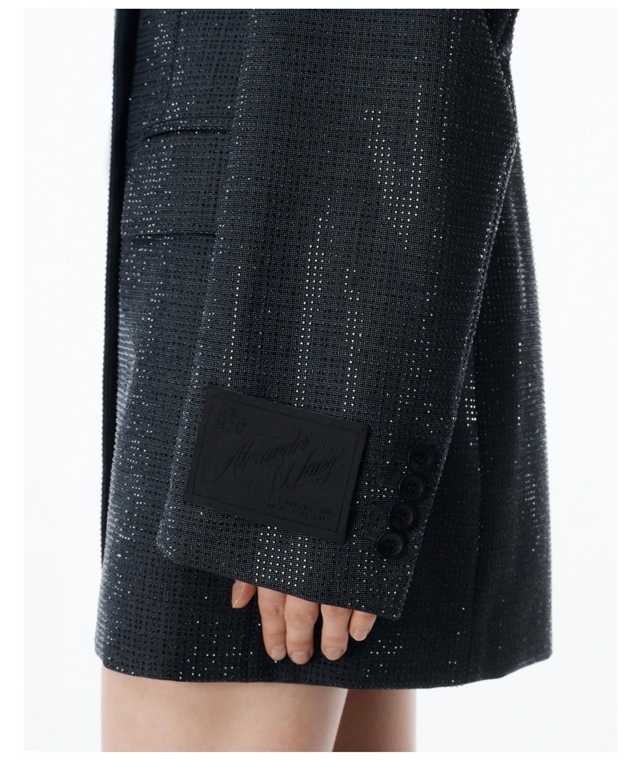 blazer dress in wool mohair
$2,450.00

grey wool mohair suiting mini dress embellished with allover clear hotfix. tailored with a double-breasted lapel, hidden closure, and sharp pocket detailing, the silhouette balances structure with light-catching surface

#LTKWorkwear #LTKGiftGuide #LTKHoliday