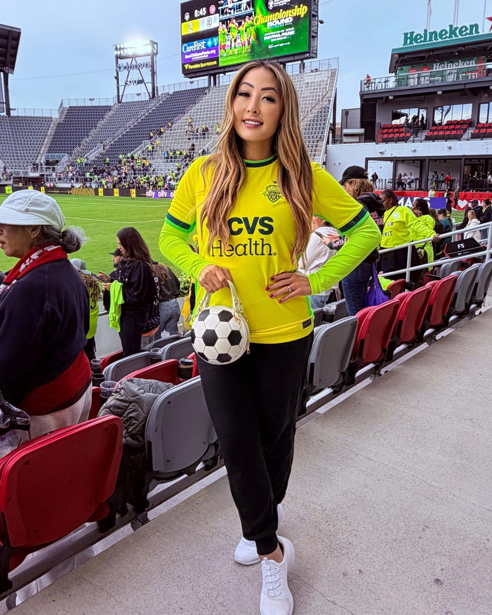 Soccer Spice reporting for duty! ⚽️ Fun fact, I’ve played soccer my whole life (still play!). Got stopped by so many people at the stadium today about my bag that is such a steal at under $20!!! 

#LTKGiftGuide #LTKFindsUnder50 #LTKItBag