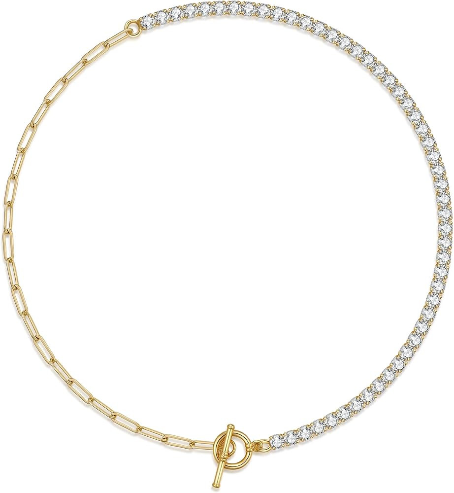 Natural Freshwater Baroque Pearl Necklace 14K Gold Plated Dainty Choker Necklace for Women Girls ... | Amazon (US)