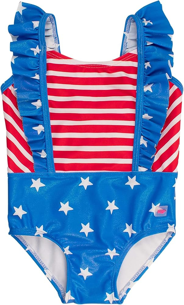 RuffleButts Girls UPF50+ Sun Protection Sleeveless Pinafore One Piece Swimsuit | Amazon (US)