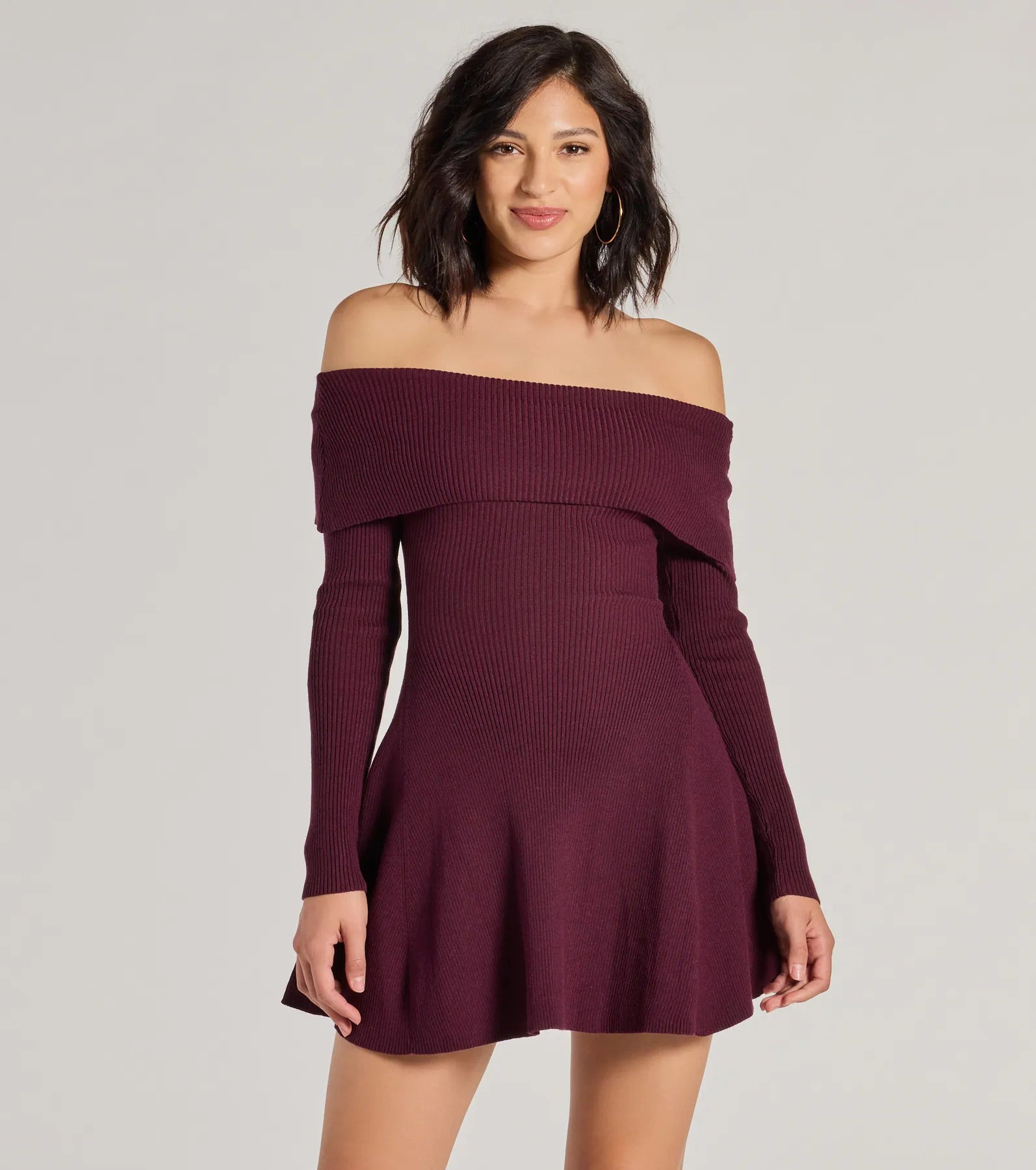 Chic Staple Ribbed Knit Skater Dress | Windsor Stores