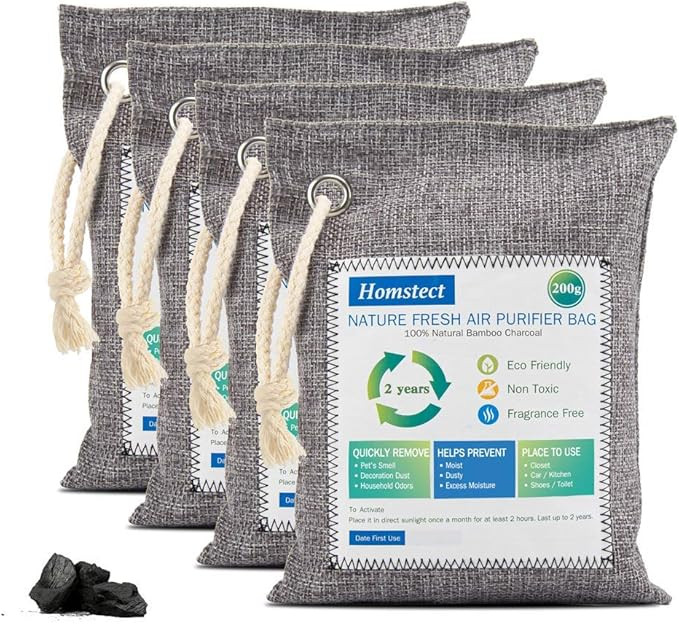 Homstect Bamboo Charcoal Air Purifying Bag, Nature Fresh Air Purifier Bags, Car Air Purifier, Sho... | Amazon (US)