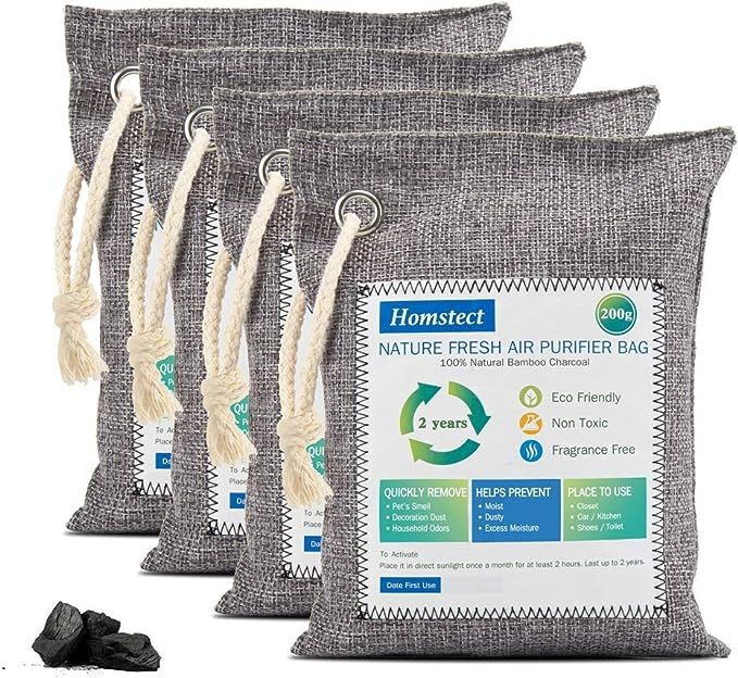 Homstect Bamboo Charcoal Air Purifying Bag, Nature Fresh Air Purifier Bags, Car Air Purifier, Sho... | Amazon (US)