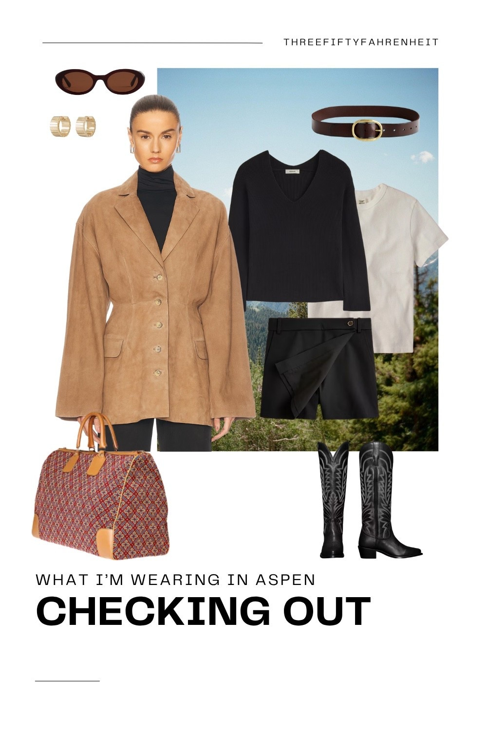 More Aspen fits! Obsessed with this needlepoint weekender bag and the oversized suede jacket. Layered knits underneath. Yas!

#LTKSeasonal #LTKTravel #LTKautumn