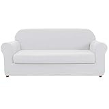 subrtex 2-Piece Geometric Sofa Slipcovers Stretch Fabric Couch Armchair Covers with Seater Cushion C | Amazon (US)