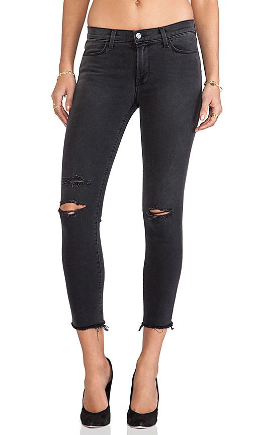 J Brand Cropped Mid Rise Skinny in Chrome Mercy | Revolve Clothing (Global)