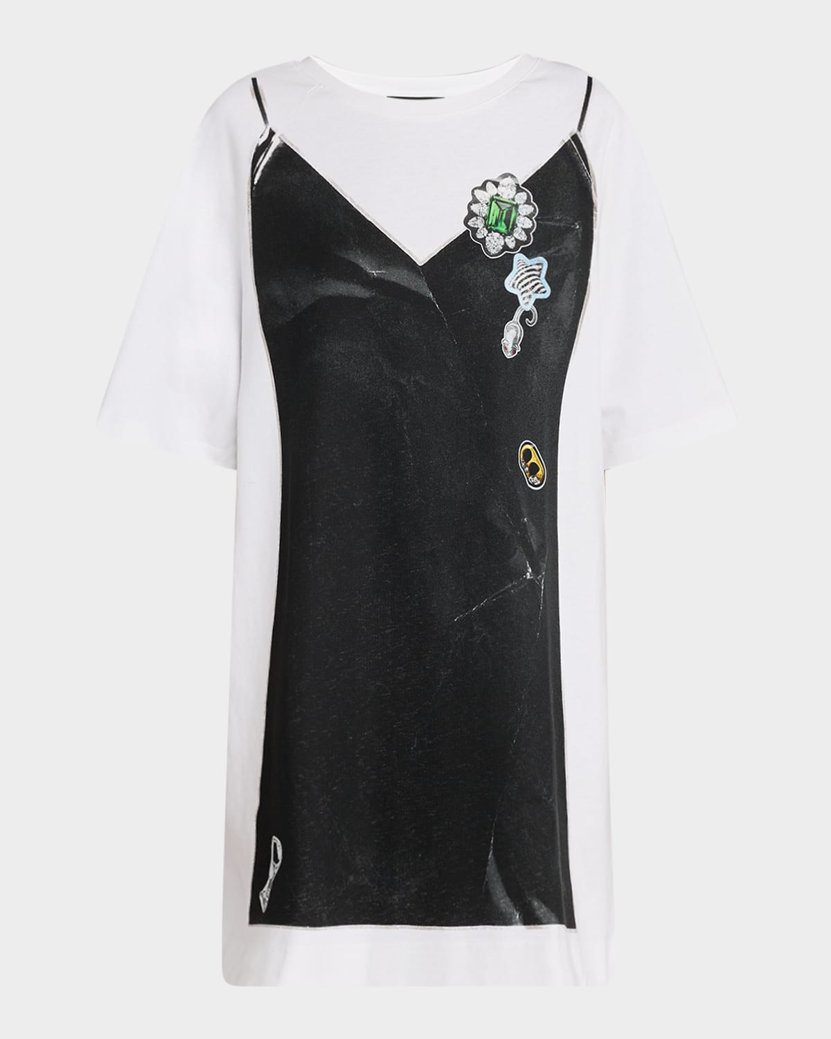Trompe LOeil Print Mini T-Shirt Dress | Neiman Marcus