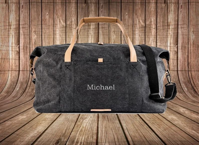 Custom Black Canvas Duffle Bag – Groomsman Gift –  Best Man Gift - Gifts for Him – Men’s ... | Etsy (US)