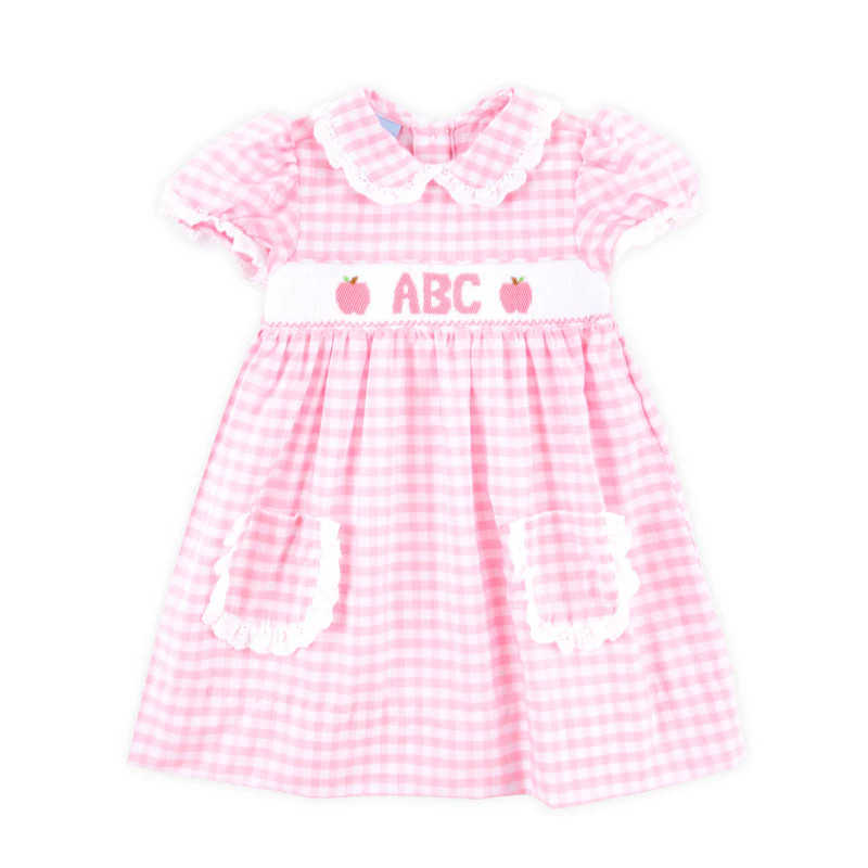 ABC Smocked Pink Gingham Cassie Dress | Classic Whimsy