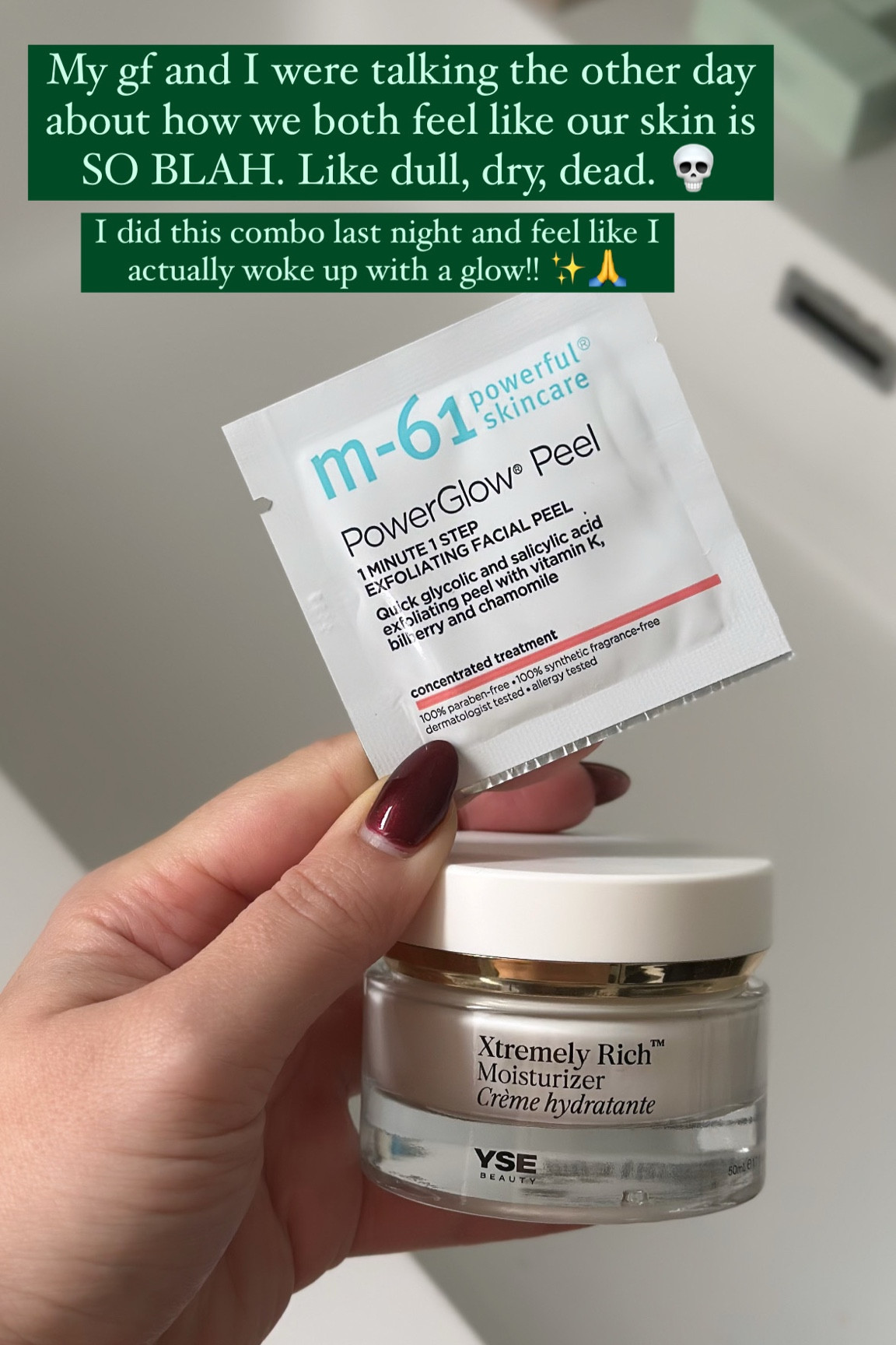 ✨ How to Wake Up with a Glow ✨
After cleansing, wipe the Peel Pad all over your face, neck, and chest.
Let that ‘dry’ and settle into your skin, and then soak your skin in the Xtremely Rich moisturizer. (A little goes a long way!)

#LTKBeauty #LTKFindsUnder100 #LTKHoliday