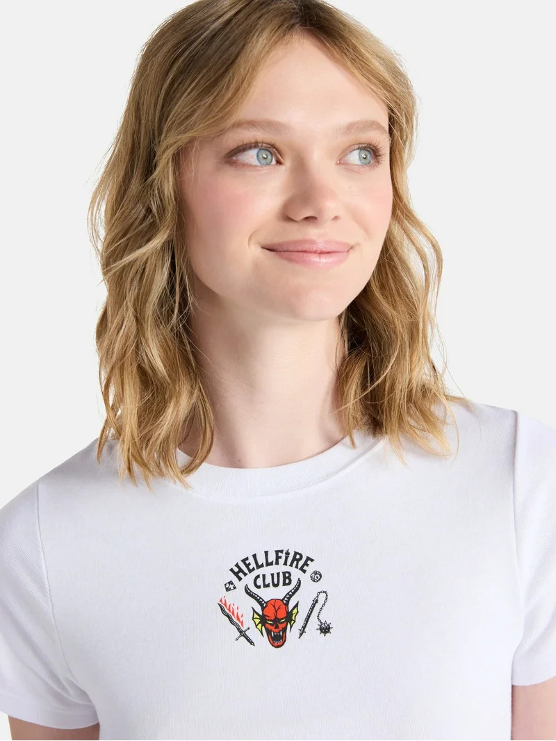 Netflix Stranger Things Cotton Graphic Baby Tee from No Boundaries, Women’s | Walmart (US)