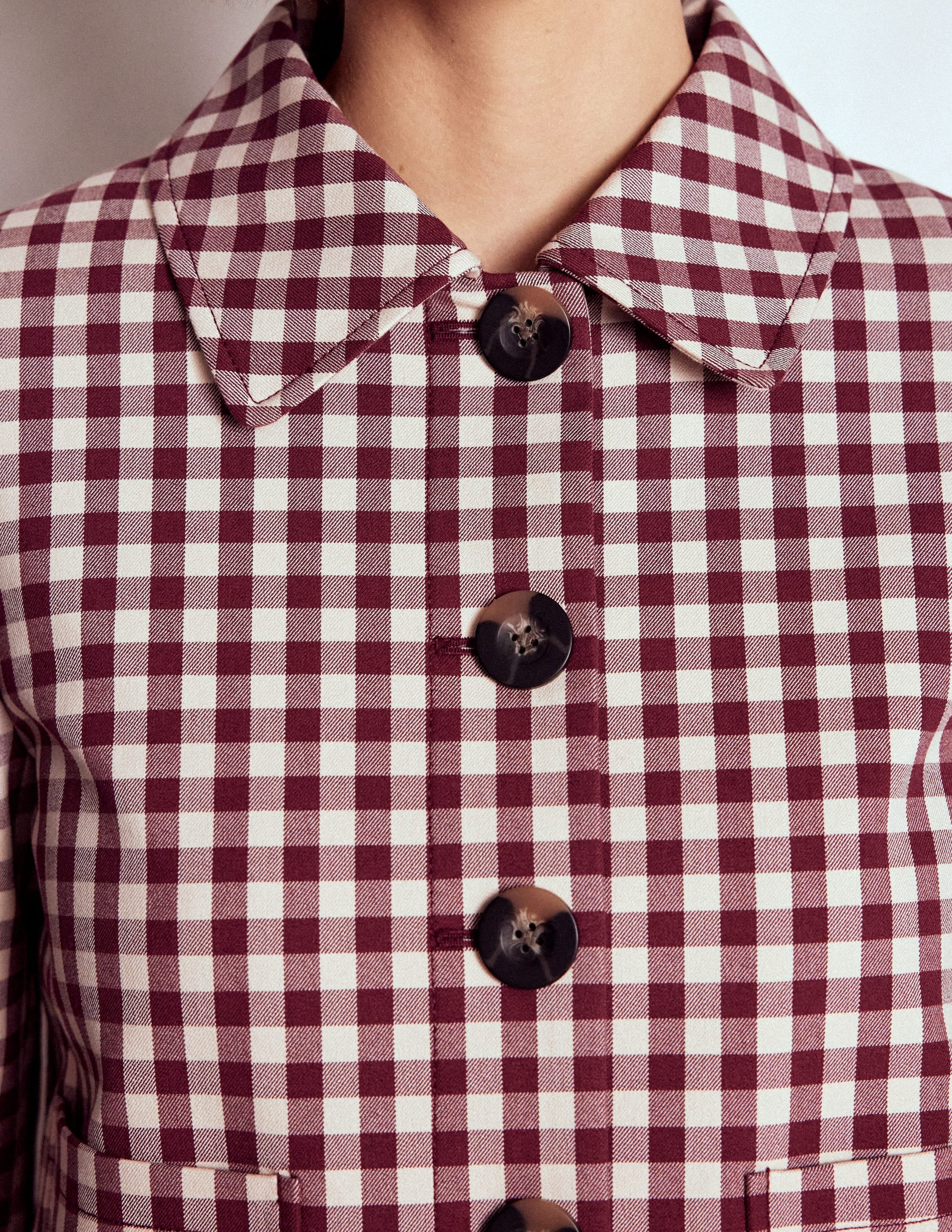 Knightsbridge Gingham Jacket-Chestnut Gingham | Boden (US)