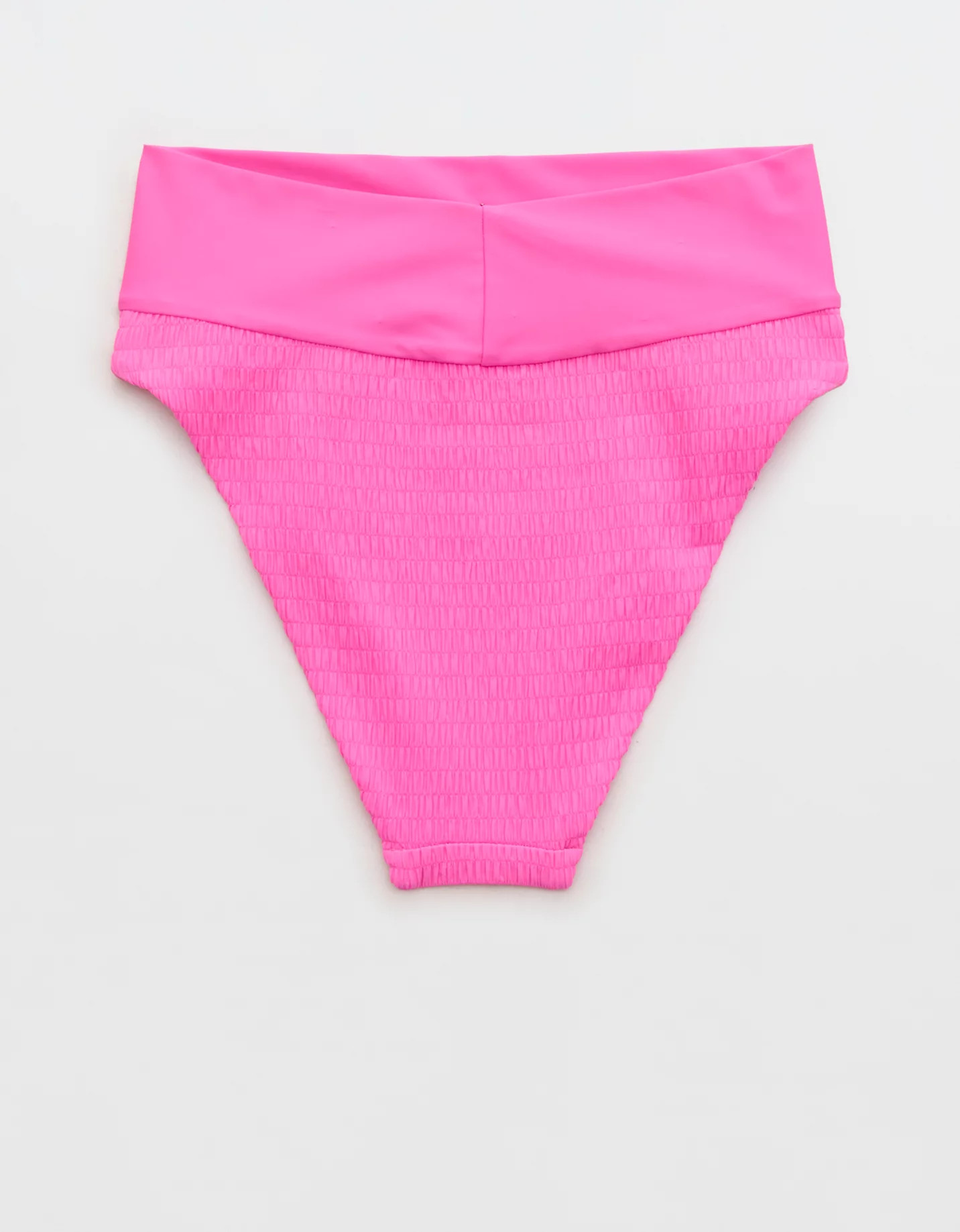 Aerie Smocked High Cut Cheeky Bikini Bottom | Aerie